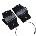 thumbnail image 2 of Idoravan Heated Gloves for Men Women Rechargeable ,Winter Color Matching Cold and Warm Electric Half Finger Knitted Gloves, Palm Back Double-sided Constant Temperature Gloves Black, 2 of 6