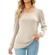thumbnail image 1 of Puff manga larga Camiseta Loose fit wide collar mujeres Top de punto para la primavera y otoño albaricoque XXL, 1 of 8