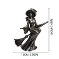 thumbnail image 3 of Halloween Resin Witch Figurines, Vintage Gothic Witch Desktop Decorations, Black Resin Statue for Bedside, Shelf, Mantel, 3 of 7