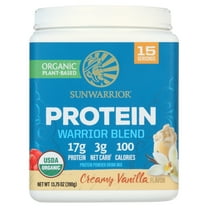Sunwarrior Organic Vanilla Protein Powder | Superfood, Vegan Plant-based Protein Powder, Vanilla, 13.75oz