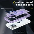 thumbnail image 2 of Allytech Magnetic Case for iPhone 16, [Military Grade Drop Protection] [Compatible with MagSafe] Slim Translucent Soft TPU Frame Shockproof Anti-Scratch Rugged PC Back Shell - Purple, 2 of 7
