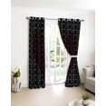 thumbnail image 3 of Valentine's Day Blackout Curtains for Bedroom/Living Room, Thermal Insulated Kitchen Curtains, Black Red Chic Love Heart Abstract Stripes Grommet Darkening Window Treatment Drapes 52"x63"x2, 3 of 8