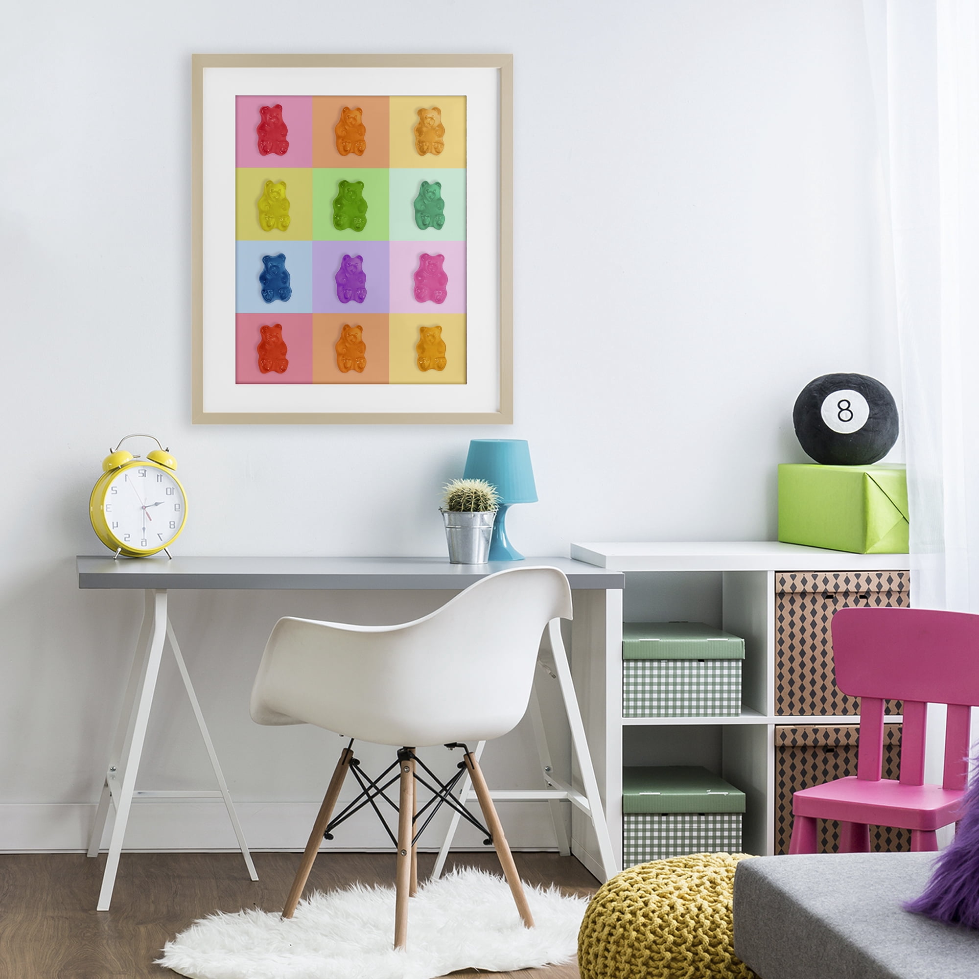Stupell Industries Rainbow Gummy Bear Candy Grid Birch Framed Print Under Glass, design by LISH Creative