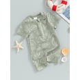 thumbnail image 6 of Aojekbee Kids Boys Summer Swimwear Casual Cute Sea Element Prints Zipper Short Sleeve Monokini Swimsuit Beachwear Bathing Suit, 6 of 10