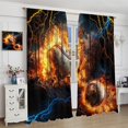 thumbnail image 4 of Sports Curtains for Teen Boys,Cool Flame Lightning Baseball Ball Sports Theme Prints Blackout Rod Pocket Window Treatments Drapes for Boys Girls Bedroom Nursery42x54in, 4 of 6