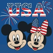 Minnie & Mickey Mouse Patriotic Paper Luncheon Napkins, 6.5in, 20ct