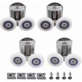 thumbnail image 1 of Shower Door Roller Kit - 4 Pack with Upper & Lower Pulleys, Zinc Alloy, 26mm Replacement Wheels for Shower Enclosures (2 Top + 2 Knob), 1 of 5