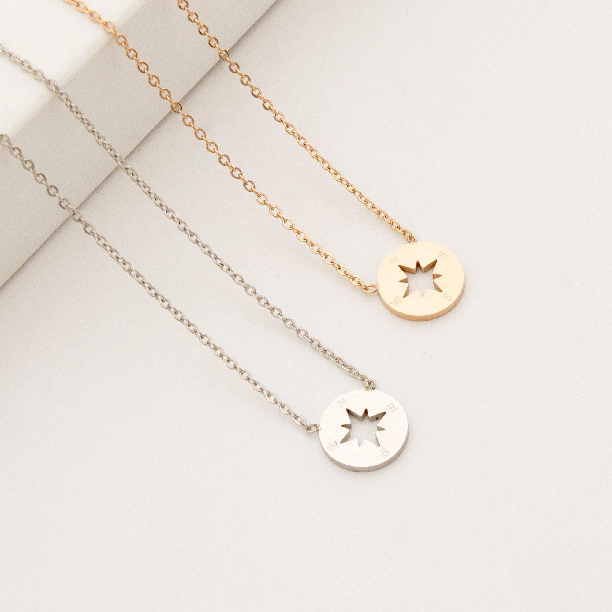Anavia Graduation Gift for Her - High School | College Graduation Gift - 2021 Graduation Gifts for Daughter - Stainless Steel Compass Necklace