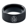 thumbnail image 2 of Gamer Tungsten Ring Metallic Black Mens Jewelry Dad Gift Husband Wedding Gifts for Couple Unique, 2 of 7