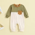 thumbnail image 2 of XUELUO Baby Girls Jumpsuits & Rompers Color Block Print Crew Neck Long Sleeve Bodysuits Streetwear, 2 of 6