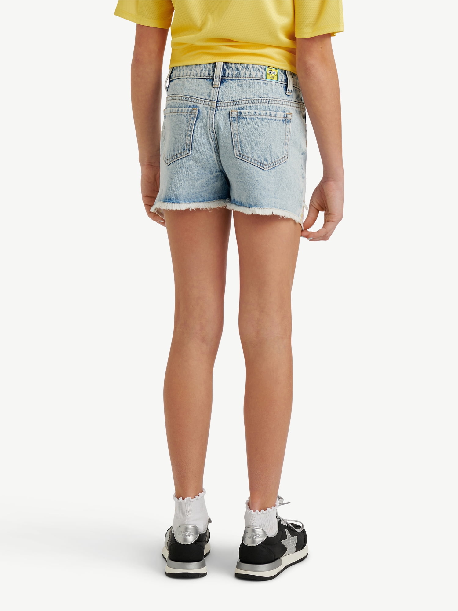 SpongeBob X Justice Girls Sequin Denim Short, Sizes 6-18, Slim & Plus