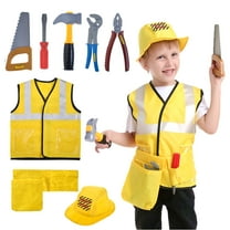 Toptie Construction Worker Costume for Boys Kids, Christmas Dress Up Gift for 3 - 6 Years Old