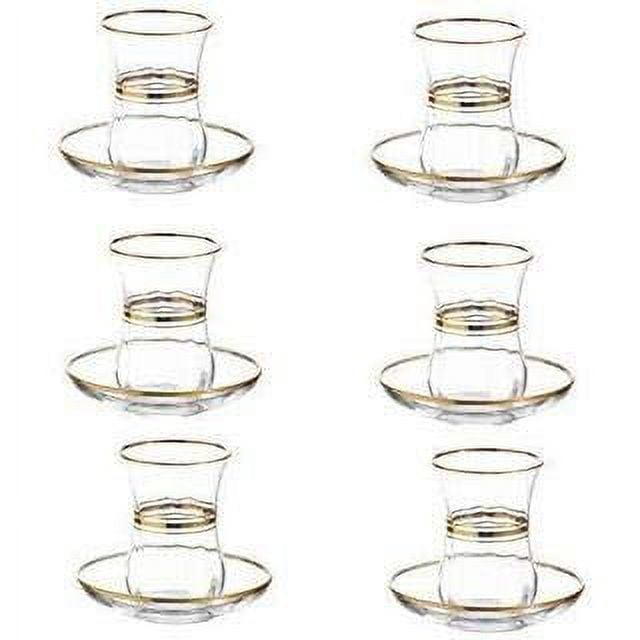 LAV Ajda 4-Piece Whiskey Shot & Turkish Tea Glasses Set, 5.5 oz