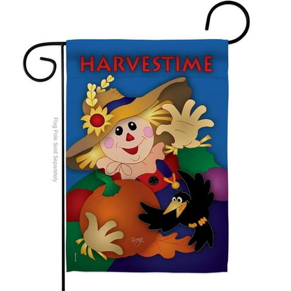 Breeze Decor G163031-BO 13 x 18.5 in. Harvestime Garden Flag with Fall Harvest & Autumn Double-Sided Decorative Vertical Flags House Decoration Banner Yard Gift