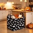 thumbnail image 4 of LOWLHOME Halloween Large-capacity Storage Basket, Rectangular Bat Baskets Halloween Basket, Cute Storage Bins Organizer Box Girls Room Decor for Home Office Dorm Closet Shelf (Black Bat), 4 of 6