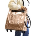 thumbnail image 6 of CleverMade Rolling Tote Cart 62L Collapsible Wheeled Bag, Rose Gold, 6 of 12