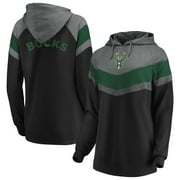 Milwaukee Bucks Fanatics Branded Women's True Classics Go All Out Chevron Pullover Hoodie - Gray/Black