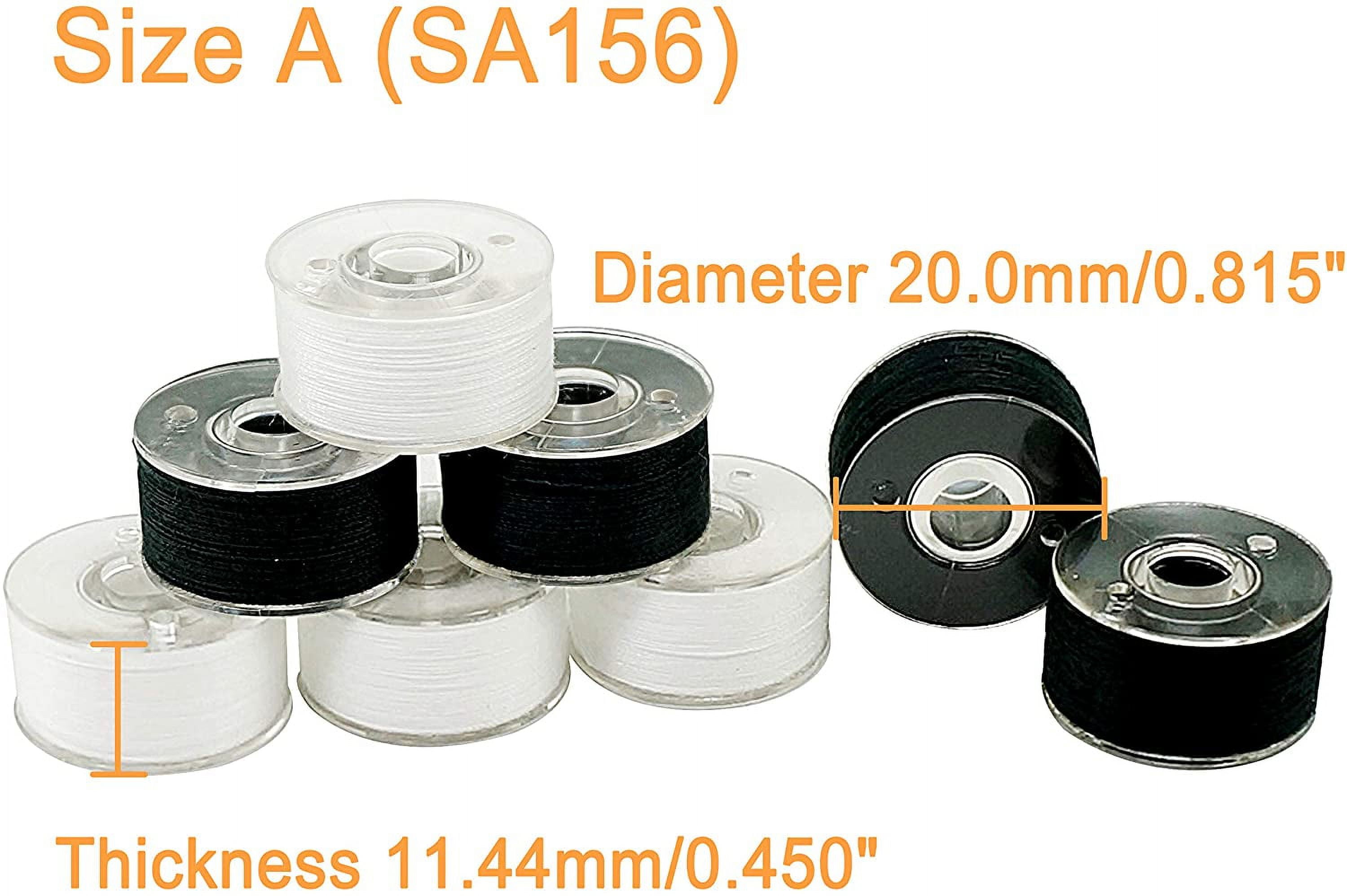 New brothread 144pcs (96White+48Black) 90WT Prewound Bobbin Thread Size A SA156