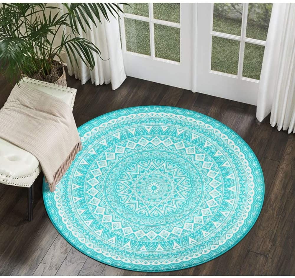 Abstract Mandala Round Carpet Home Area Rug Living Room Floor Beach Yoga Mat 
