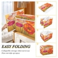 thumbnail image 2 of Yayeee Collapsible Cube Storage Bin with Lid Fabric Closet Decorative Basket with Handles, Orange Abstract Floral, 2 of 7