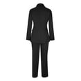 thumbnail image 5 of Womens Business Work Suit Set Long Sleeve Double Breasted Blazer with Straight Suit Pants Basic Office Formal Suit Sets, 5 of 6