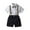 Black, variant on Odeerbi 2025 Boys Gentlemen's Clothing Summer Short Sleeve Top Bib Shorts Tie Four-piece Set