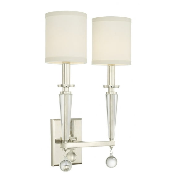 8102-PN Crystorama Lighting Paxton - Two Light Wall Sconce-Polished Nickel Finish