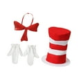 thumbnail image 1 of Yingyy Ensemble de Costume Chapeau Haut de Forme pour Enfants Matériau Fantaisie): Cette Robe d'Halloween Jeu de Rôle Chapeau Chat Rouge Blanc Paillettes Nœud Papillon, 1 of 6