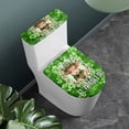 thumbnail image 2 of HELLHERO St Patrick Highland Cattle Round Toilet Lid Dust Cover 17"x21" Soft Easy Care for Bathroom, 2 of 8