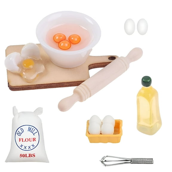 BESTSKY Mini Dollhouse Kitchen Furniture Sets,12 Scale Stuff Toys Accessories,Ages 5-10 Kids Cooking Games