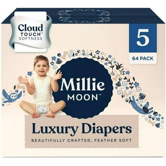 Millie Moon Luxury Diapers - (Size 5 and Count 64)