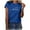 Blue, variant on IROINNID Women's Casual Printed Retro T-Shirts Round Neck Loose Short Sleeve Pullover Tops