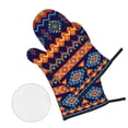 thumbnail image 4 of ZICANCN Oven Mitts and Pot Holders Sets, Boho Indian Seamless Background Baking Sets Kitchen Heat Resistant 4 Pieces, 4 of 8