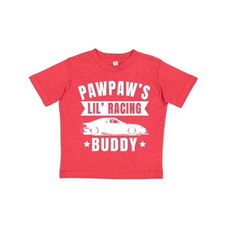 

Inktastic Pawpaw s Lil Racing Buddy with Car Silhouette Gift Toddler Boy or Toddler Girl T-Shirt