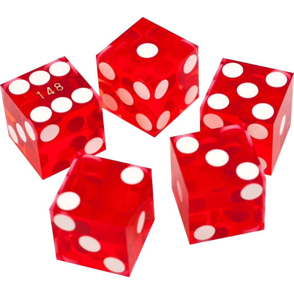 19 mm Red Serialized Set of Casino Dice 