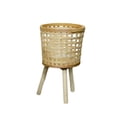 thumbnail image 1 of Maceta de mimbre Cateissary tejida a mano ligera soporte de cesta de bricolaje rústica, 1 of 6