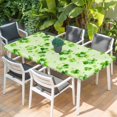thumbnail image 2 of St. Patrick's Day Table Cloths for 5 Foot Rectangle Tables, Watercolor Shamrock Polka Dots Light Green Patio Waterproof Elastic Fitted Tablecloths, Washable Rectangular Table Cover for Camping, 2 of 8