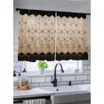 thumbnail image 5 of Sheer Curtains 54 Inch Length 2 Panels Set for Kitchen, Brown Geometric Semi Sheer Curtains for Windows, Modern Abstract Art Ombre Voile Window Treatments Rod Pocket Curtain, 5 of 7