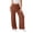 Coffee, variant on Women Wide Leg Pants, Women Pants 2026 Wide Leg Summer Beach Flowy Trousers High Waisted Drawstring Casual Loose Pants with Pockets Beige XXL