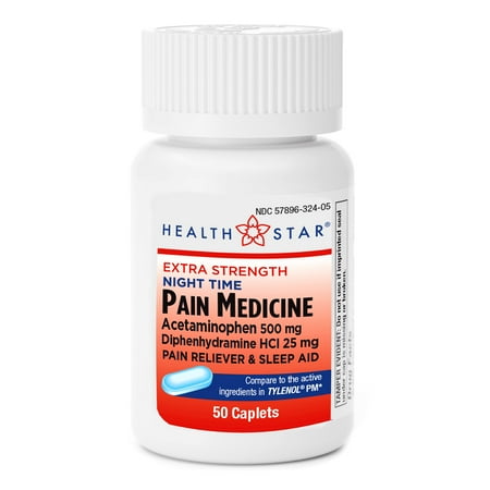 Geri-Care Nightime Pain Allergy Relief 500 mg Strength Acetaminophen Diphenhydramine HCl Capsule, 50 Ct