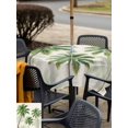 thumbnail image 5 of Outdoor Tablecloth with Umbrella Hole for Patio/Picnic/Party/Camping, Seaside Green Palm Trees Waterproof Table Cloth Square Cover Washable, Tropical Summer Botanical Rustic (60"x 60"), 5 of 9