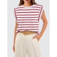 thumbnail image 3 of Huggegwe Haut Femme Été 2024 Décontracté Col Rond Style Urbain Rayé CJB91-127409, 3 of 6
