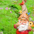 thumbnail image 3 of Gnomos de estatua para decoración de jardín al aire libre - Estatuas de jardín de hadas para decoración al aire libre Gnomo decoración del hogar miniatura grande divertido Res,11 Feliz Sencillez, 3 of 4