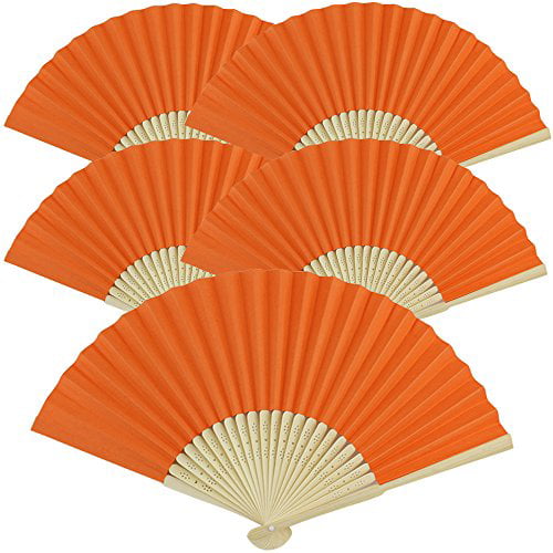 PAPER HAND FAN 8.25" Color Choice GOOD QUALITY Bamboo Folding Pocket Purse NEW 