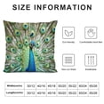 thumbnail image 5 of Orinice Peacock Feathers Graphic Decorative Cushion Throw Pillow Cover for Home Living Room Sofa Bedroom - 1PC 12x12in, 5 of 5