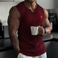 thumbnail image 2 of Summer New Gym Sports Fitness Men Vest Classic V-Neck Vertical Stripe High Stretch Sleeveless T-Shirt Running Training Clothing, 2 of 7