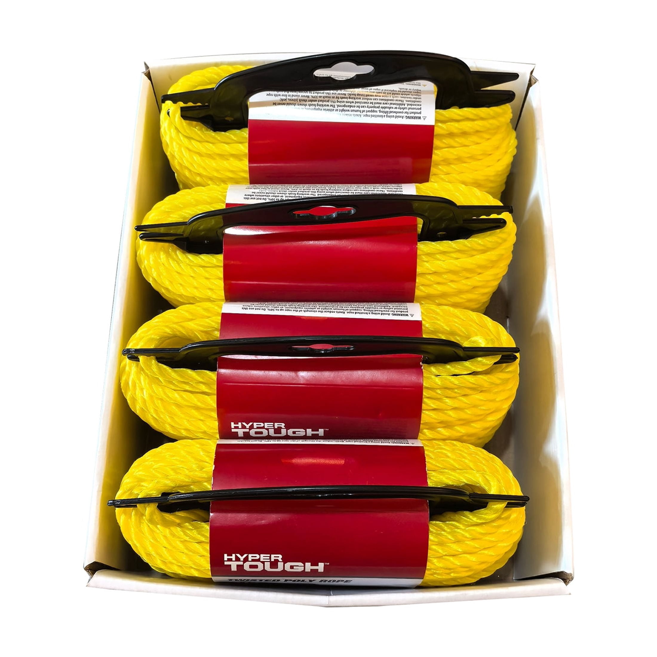 (2 pack) Hyper Tough Diameter 1/4 inch, 100 feet Yellow Polypropylene Twisted Rope, 1 Each