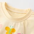 thumbnail image 3 of Baby Toddler Summer Short Sleeve Suit Short Sleeve Toddler Girl Clothes Little Girls Clothes Butterfly Round Neck T-Shirt Yellow Suit Kids Child 1Y-9Y, 3 of 6