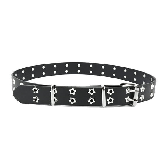 DEEPCRAFF fashion belts for women Black Punk Style Adjustable Length 1Pack for Various Occasions