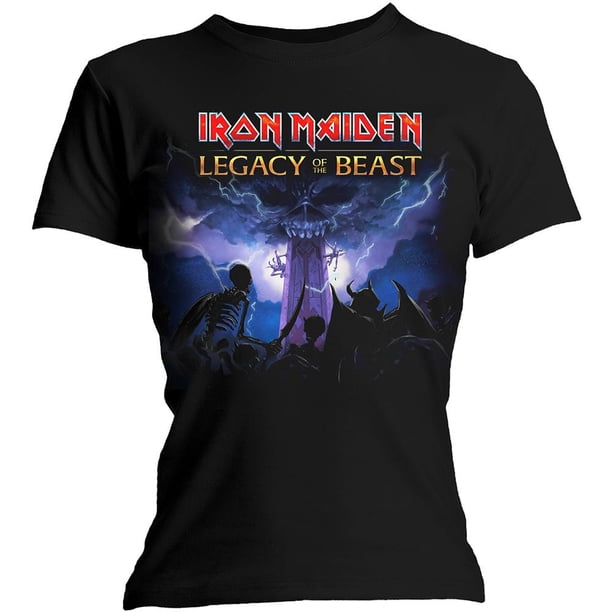 Iron Maiden - Camiseta Legacy Army para Mujer (Negro)